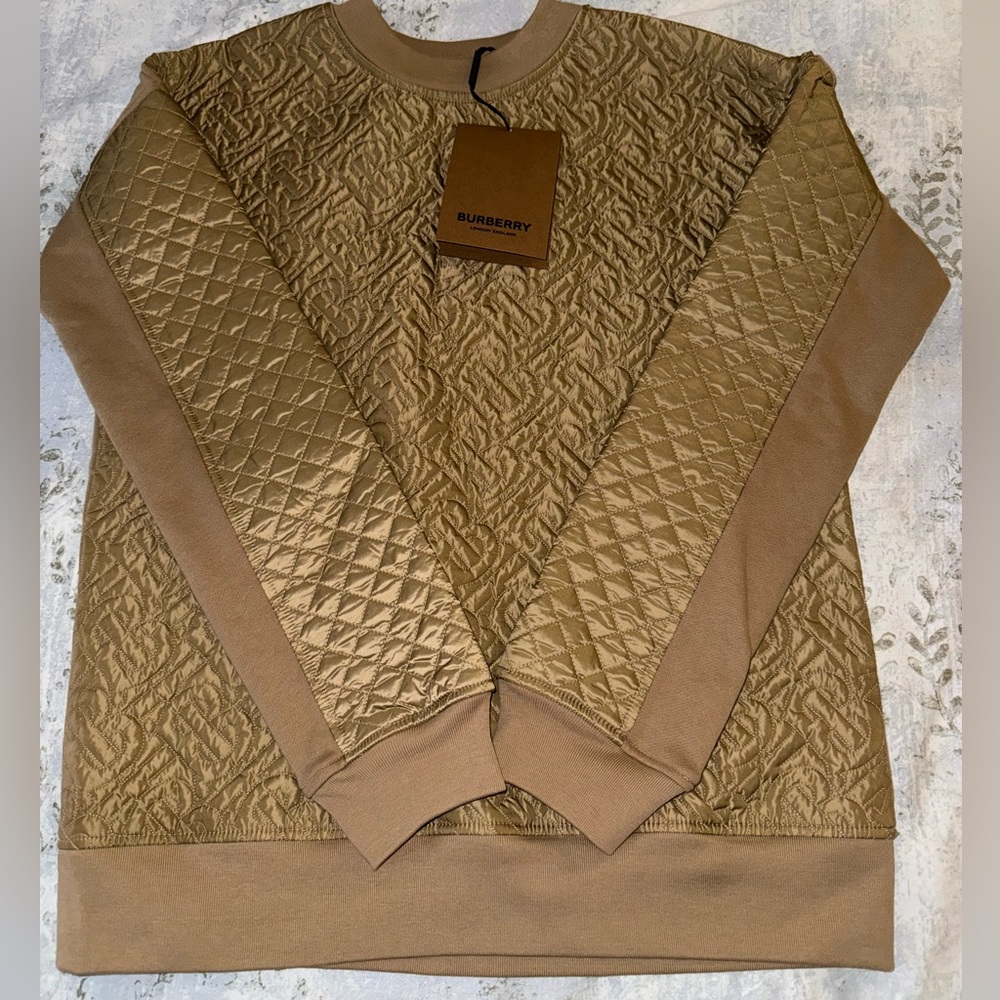 BURBERRY Teen “Timothie” Tan Sweatshirt in a Size:14Y,  fits an ADULT XS/S. NWT